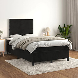 Maison Chic Lit Adulte - Lit simple Lit à sommier tapissier avec matelas moelleux - Meuble de Chambre - Noir 120x200 cm Velours -MN51782