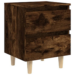 Maison Chic Lot de 2 Tables de chevet à pieds - Tables de Nuit en bois Chêne fumé 40x35x50 cm pas cher