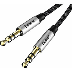 Audio Cable Mini Jack 3,5mm AUX Baseus Yiven 1m (black & silver)