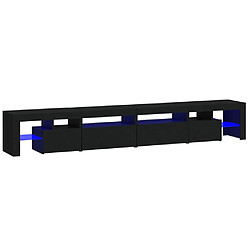 vidaXL Meuble TV avec lumières LED Noir 260x36,5x40 cm