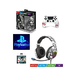 Spirit of Gamer PACK Casque GAMER PRO-EH50 CAMOUFLAGE PlayStation PS4-PS5 Edition + Manette PS4 Playstation ZOMBIE Bluetooth