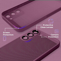 Moozy VentiGuard Coque de téléphone pour Samsung Galaxy S23, Housse respirante pour Samsung Galaxy S23 avec motif perforé pour la circulation de l'air, Coque pour Samsung 23, Violet