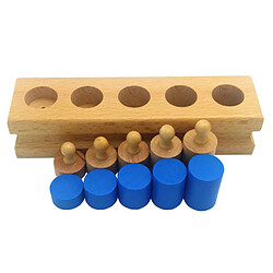 Avis 4pcs Coloré Montessori Jouet en Bois Cylindre Blocs Début Développement Educatif Cadeau d'Enfant Bébé