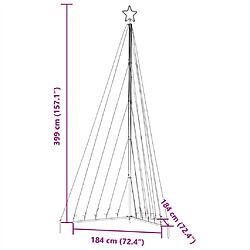 vidaXL Guirlande de sapin de Noël 570 LED colorées 400 cm pas cher