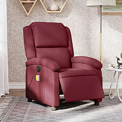 vidaXL Fauteuil de massage inclinable électrique Rouge bordeaux Tissu