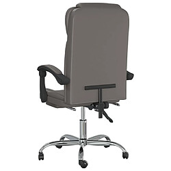 Maison Chic Fauteuil inclinable de bureau,Fauteuil luxe de relaxation Gris Similicuir -MN72382 pas cher