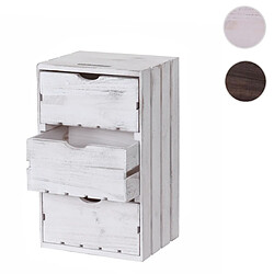 Mendler Commode HWC-C62, 3 tiroirs, 53x32x26cm ~ blanc shabby 