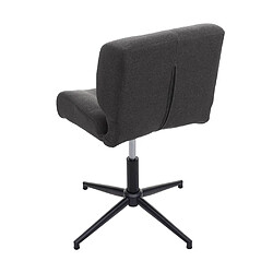 Avis Decoshop26 Fauteuil chaise de bureau salle à mager pivotante hauteur réglable tissu gris foncé pied métal noir 04_0001864