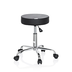 Tabouret / siège pivotant / siège technique OPERATOR II simili-cuir noir chrome hjh OFFICE pas cher