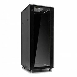 armadio rack netrack economy 32u 600x600mm porta in vetro nero