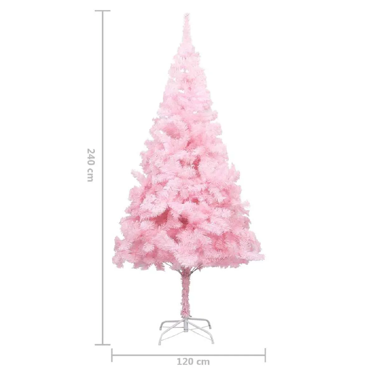 Acheter vidaXL Arbre de Noël artificiel pré-éclairé et boules rose 240 cm PVC