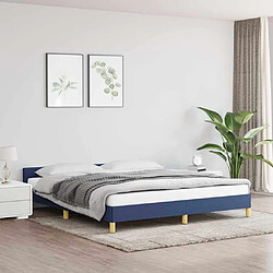 vidaXL Cadre de lit avec tête de lit sans matelas bleu 160x200cm tissu