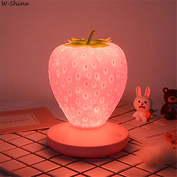 Universal Touch Dimmable LED Lumière Silicone Fraise Veilleuse Lampe de chevet USB Bébé Enfant Cadeau Décoration Chambre | Veilleuse LED (rose)