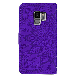 Avis Wewoo Coque Étui en cuir estampé à double rabat avec motif pour mollet et fentes cartes et portefeuille Galaxy S9 violet