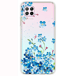 Coque en TPU impression de motifs souple fleur bleue pour votre Huawei P40 Lite/Nova 6 SE/Nova 7i