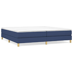 vidaXL Sommier à lattes de lit avec matelas Bleu 200x200 cm Tissu