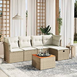 Maison Chic Salon de jardin avec coussins 6 pcs, Ensemble Tables et chaises de jardin, beige résine tressée -GKD318400