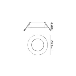 Inspired Downlight encastré rond 8,3 cm, GU10 (max 50 W), aluminium brossé, découpe 58 mm