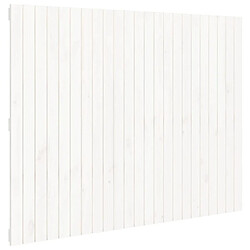 Maison Chic Tête de lit scandinave pour lit adulte,Meuble de chambre murale Blanc 146,5x3x110 cm Bois massif de pin -MN10209