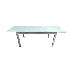 Acheter Mes Ensemble table 160/240 cm + 6 chaises + 2 fauteuils en aluminium blanc