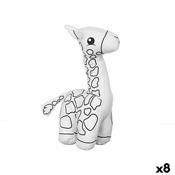 Pincello Peluche à colorier Blanc Noir Tissu 17 x 22 x 9 cm Girafe (8 Unités)