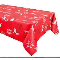 Cpm Nappe en toile cirée rectangulaire RENNES - 140 x 250 cm - Rouge