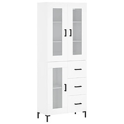 vidaXL Buffet haut Blanc 69,5x34x180 cm Bois d'ingénierie