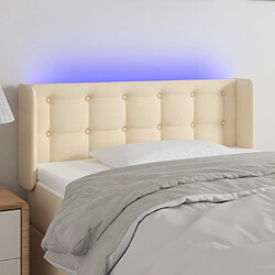 vidaXL Tête de lit à LED Crème 93x16x78/88 cm Tissu