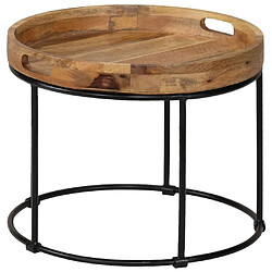 Avis Maison Chic Tabls basse,Table Console pour salon Bois de manguier massif et acier 50 x 40 cm -MN27915