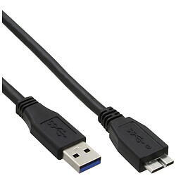 Câble InLine® USB 3.0 de type A mâle à Micro B mâle noir 0.3m