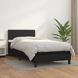 Maison Chic Lit Adulte - Lit simple Lit à sommier tapissier avec matelas moelleux - Meuble de Chambre - Noir 90x200 cm Similicuir -MN68850