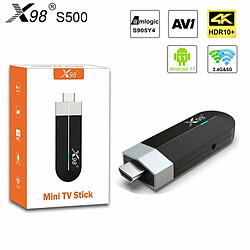 X98 S500 Smart Tv Box Android 11 Amlogic S905Y4 2.4G 5G Wifi 4K H.265 Hevc Bluetooth Prise Ue 4 32Gb