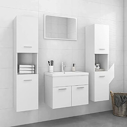 vidaXL Ensemble de meubles de salle de bain Blanc Bois d'ingénierie