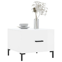 Avis Maison Chic Table basse,Table Console Table d'appoint, Table pour salon blanc brillant 50x50x40 cm bois d'ingénierie -MN49150