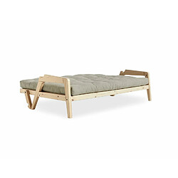 Inside 75 Canapé convertible futon GRAB pin naturel tissu lin couchage 130 cm. pas cher