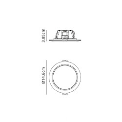 Inspired Downlight encastré LED rond 14,6 cm, 10,8 W, 3000 K, 820 lm, blanc, découpe 120 mm, IP44