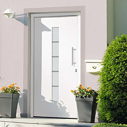 vidaXL Porte d'entrée Aluminium et PVC Blanc 110x210 cm