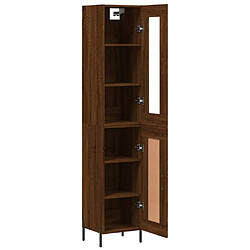 Avis vidaXL Buffet haut Chêne marron 34,5x34x180 cm Bois d'ingénierie