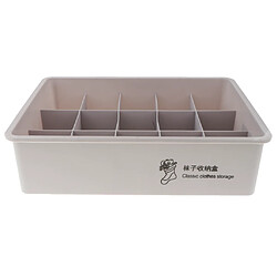 Organisateur de rangement pour sous-vêtements en plastique, tiroir pour conteneur à chaussettes, 15 grilles, noir