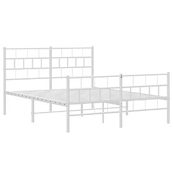 Acheter Maison Chic Lit adulte - Lit simple Cadre de lit métal avec tête de lit/pied de lit,Structure du lit Contemporain pour chambre blanc 140x190cm -MN30777