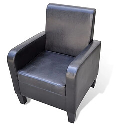 Maison Chic Fauteuil relax,Chaise pour salon Noir Similicuir -MN63715