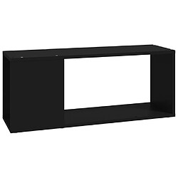 vidaXL Meuble TV Noir 80x24x32 cm Bois d'ingénierie