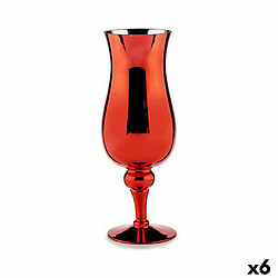 Gift Decor Bougeoir Verre Rouge 13,5 x 35 x 13,5 cm (6 Unités)