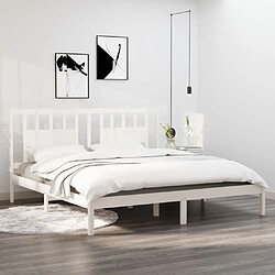 Maison Chic Lit Super King - Cadre de lit,Structure du lit Contemporain pour chambre Blanc Bois massif 180x200 cm -MN70183