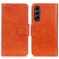 Etui en PU Texture nappa fendue orange pour votre Samsung Galaxy S21 FE