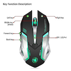 Acheter Universal Souris de jeu sans fil 2400dpi rechargeable 7 couleurs backlit 2,4 g de souris rechargeable 10 mètres