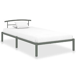 Maison Chic Lit adulte - Lit simple Cadre de lit,Structure du lit Contemporain Gris Métal 90 x 200 cm -MN12450