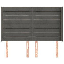 Avis Maison Chic Tête de lit scandinave avec oreilles,meuble de chambre Gris foncé 147x16x118/128 cm Velours -MN13370