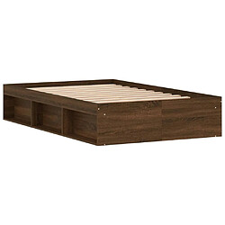 Maison Chic Lit adulte - Lit simple Cadre de lit,Structure du lit Contemporain chêne marron 120x200 cm -MN46770 pas cher