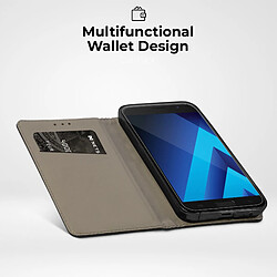 Avis Moozy Case Flip Cover pour Samsung A3 2017, Noir - Étui à Rabat Magnétique Intelligent avec Porte-Cartes et Support